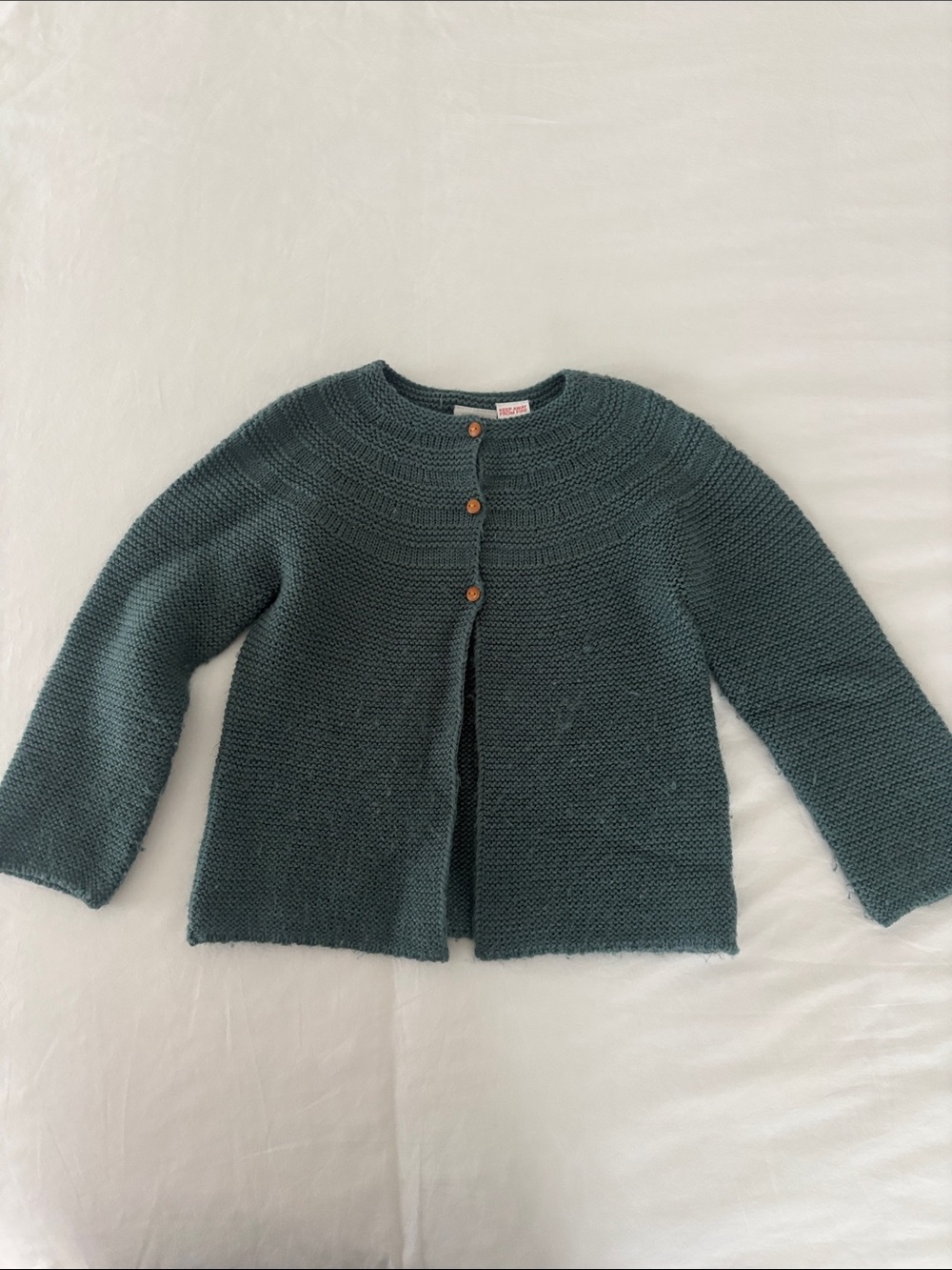 Zara Handknit Teal Button Cardigan